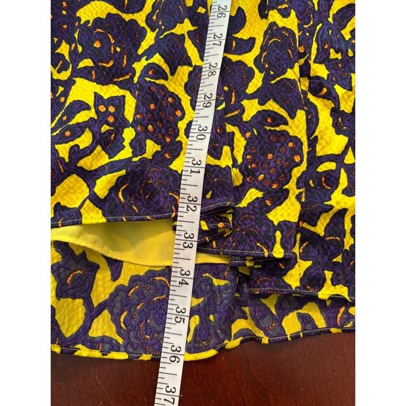 A.L.C. Viera Twist Front Mini Dress in Silk Size 6 Purple and Yellow Florals - Picture 13 of 15